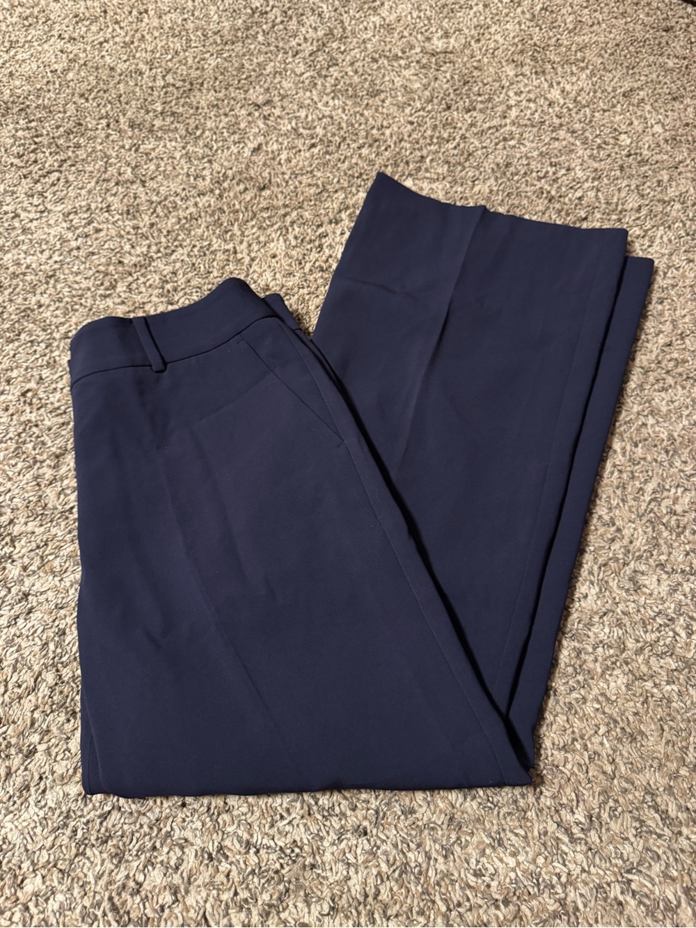 Talbots Wide-Leg Dress Pants in Navy